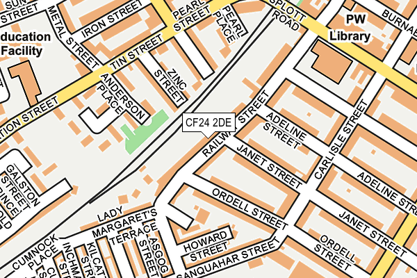 CF24 2DE map - OS OpenMap – Local (Ordnance Survey)