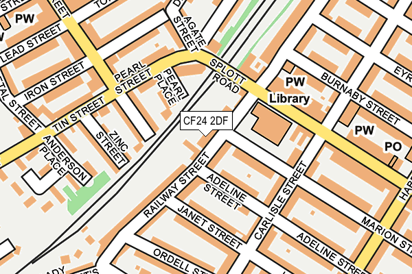 CF24 2DF map - OS OpenMap – Local (Ordnance Survey)