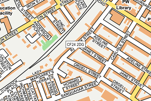 CF24 2DG map - OS OpenMap – Local (Ordnance Survey)