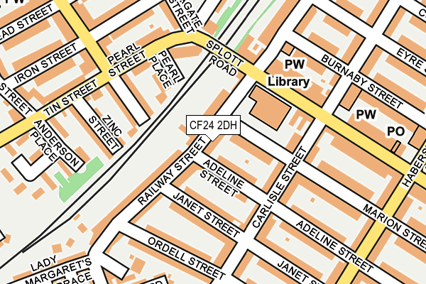 CF24 2DH map - OS OpenMap – Local (Ordnance Survey)