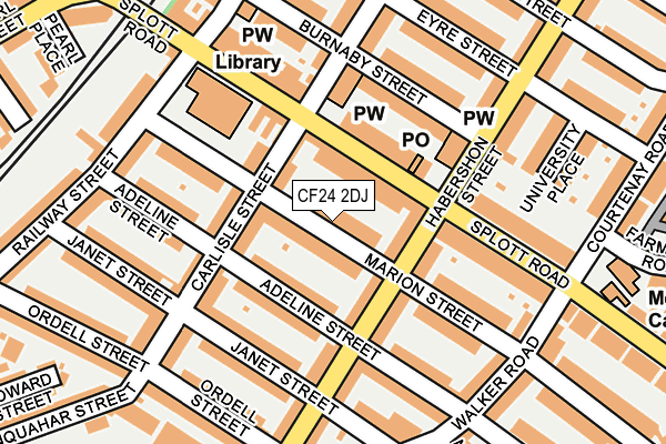 CF24 2DJ map - OS OpenMap – Local (Ordnance Survey)