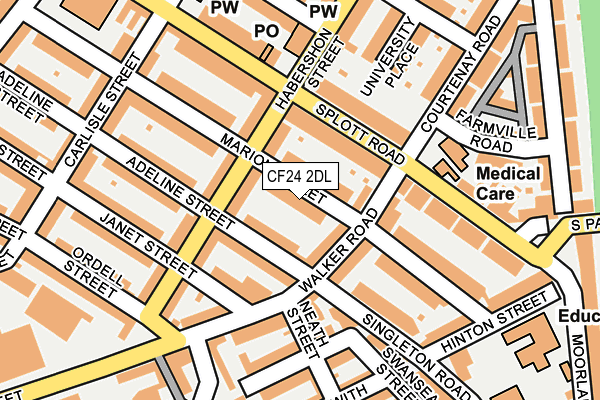 CF24 2DL map - OS OpenMap – Local (Ordnance Survey)
