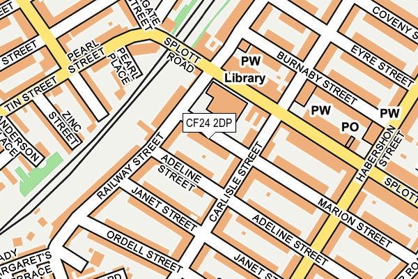 CF24 2DP map - OS OpenMap – Local (Ordnance Survey)