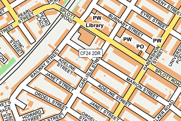 CF24 2DR map - OS OpenMap – Local (Ordnance Survey)