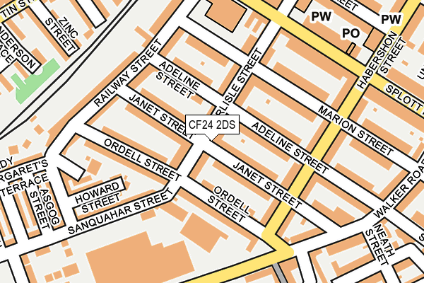 CF24 2DS map - OS OpenMap – Local (Ordnance Survey)