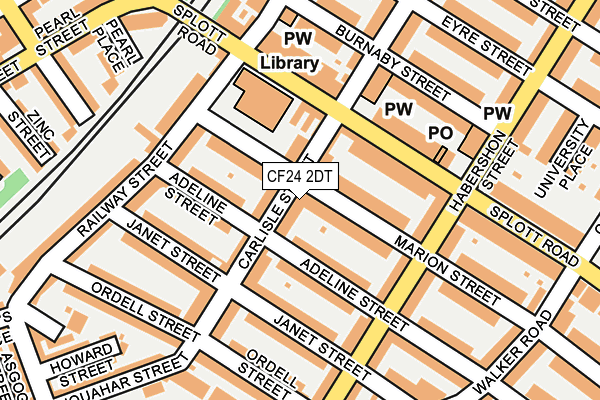 CF24 2DT map - OS OpenMap – Local (Ordnance Survey)