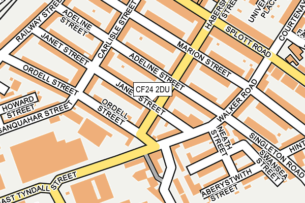 CF24 2DU map - OS OpenMap – Local (Ordnance Survey)