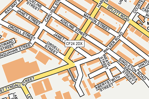 CF24 2DX map - OS OpenMap – Local (Ordnance Survey)