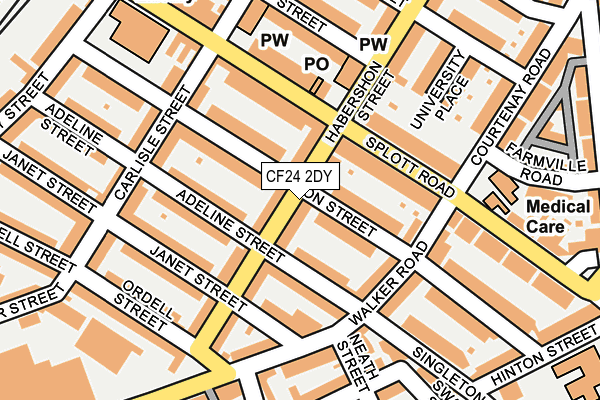 CF24 2DY map - OS OpenMap – Local (Ordnance Survey)