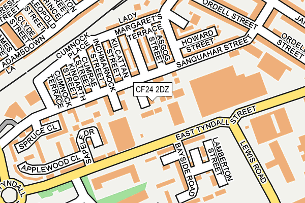 CF24 2DZ map - OS OpenMap – Local (Ordnance Survey)