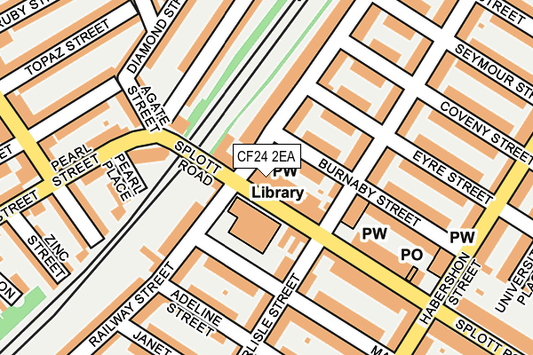 CF24 2EA map - OS OpenMap – Local (Ordnance Survey)