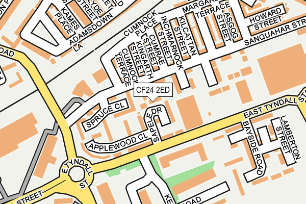 CF24 2ED map - OS OpenMap – Local (Ordnance Survey)