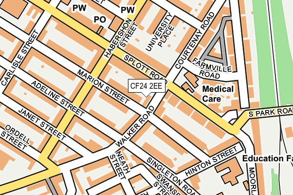 CF24 2EE map - OS OpenMap – Local (Ordnance Survey)