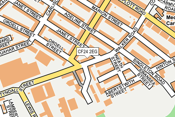 CF24 2EG map - OS OpenMap – Local (Ordnance Survey)