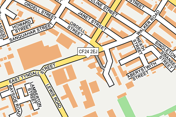 CF24 2EJ map - OS OpenMap – Local (Ordnance Survey)