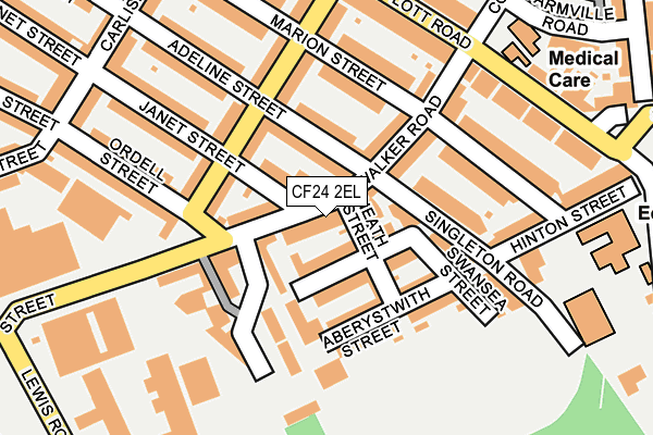 CF24 2EL map - OS OpenMap – Local (Ordnance Survey)