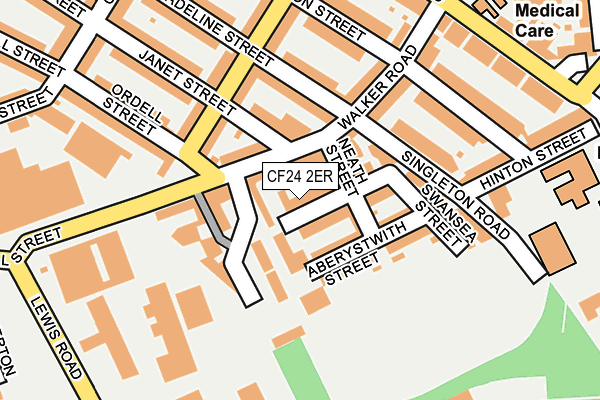 CF24 2ER map - OS OpenMap – Local (Ordnance Survey)