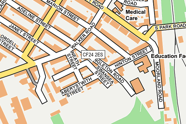 CF24 2ES map - OS OpenMap – Local (Ordnance Survey)