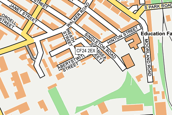 CF24 2EX map - OS OpenMap – Local (Ordnance Survey)