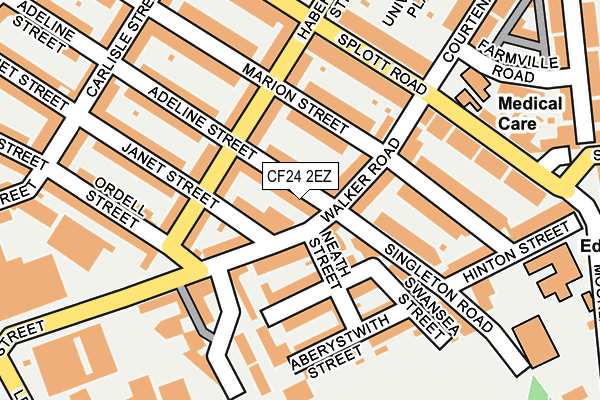 CF24 2EZ map - OS OpenMap – Local (Ordnance Survey)