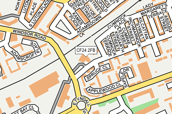 CF24 2FB map - OS OpenMap – Local (Ordnance Survey)