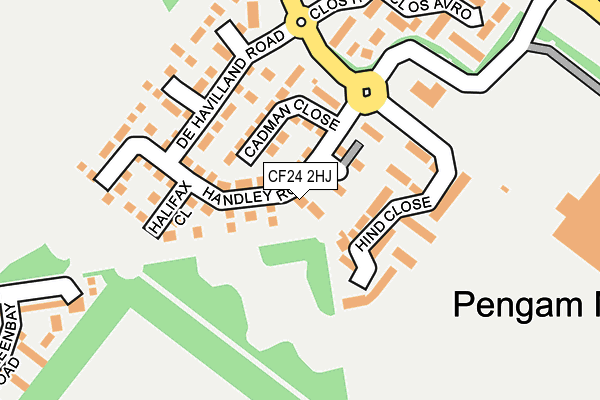 CF24 2HJ map - OS OpenMap – Local (Ordnance Survey)
