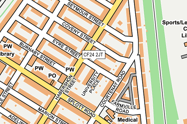 CF24 2JT map - OS OpenMap – Local (Ordnance Survey)