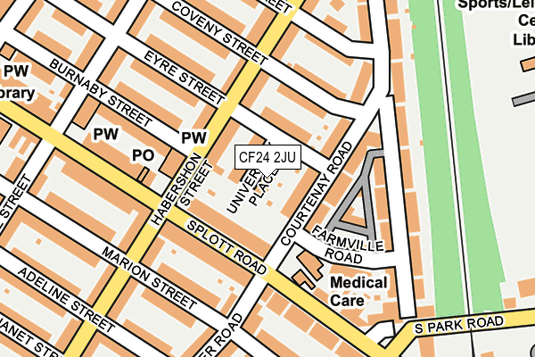 CF24 2JU map - OS OpenMap – Local (Ordnance Survey)