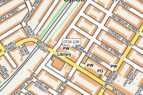 CF24 2JW map - OS OpenMap – Local (Ordnance Survey)