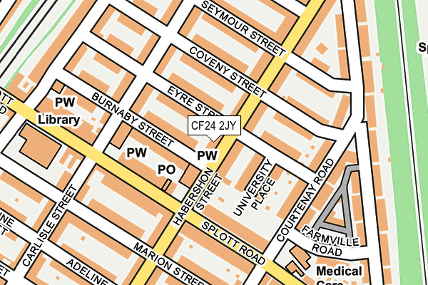 CF24 2JY map - OS OpenMap – Local (Ordnance Survey)