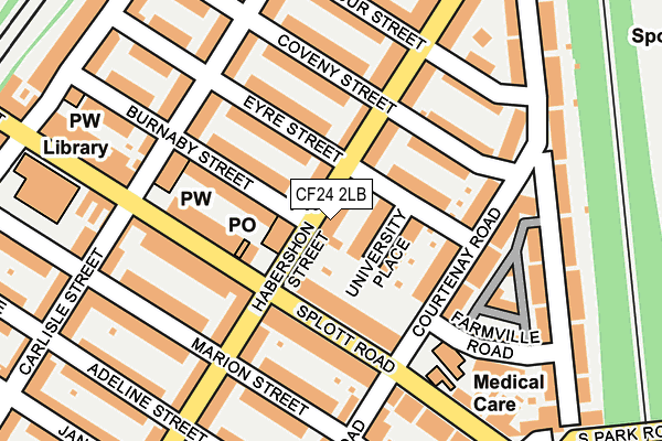 CF24 2LB map - OS OpenMap – Local (Ordnance Survey)