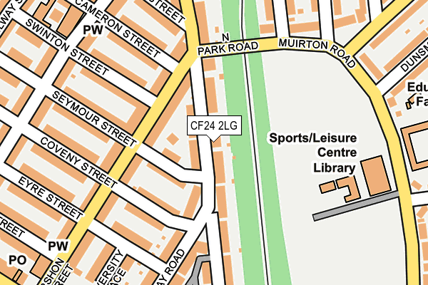 CF24 2LG map - OS OpenMap – Local (Ordnance Survey)