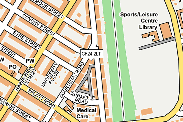 CF24 2LT map - OS OpenMap – Local (Ordnance Survey)