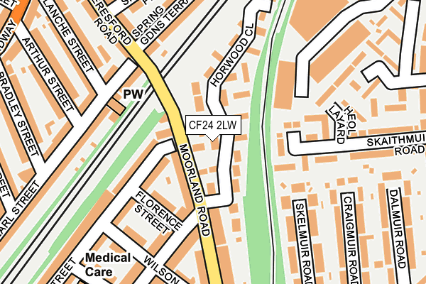 CF24 2LW map - OS OpenMap – Local (Ordnance Survey)