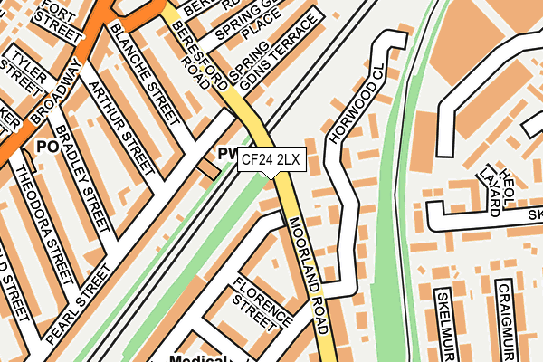 CF24 2LX map - OS OpenMap – Local (Ordnance Survey)