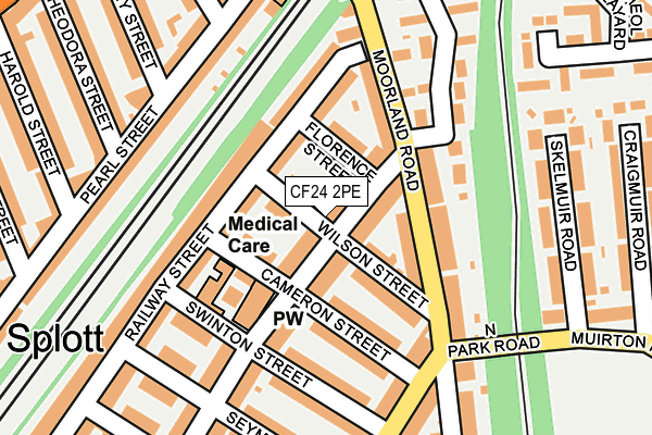 CF24 2PE map - OS OpenMap – Local (Ordnance Survey)