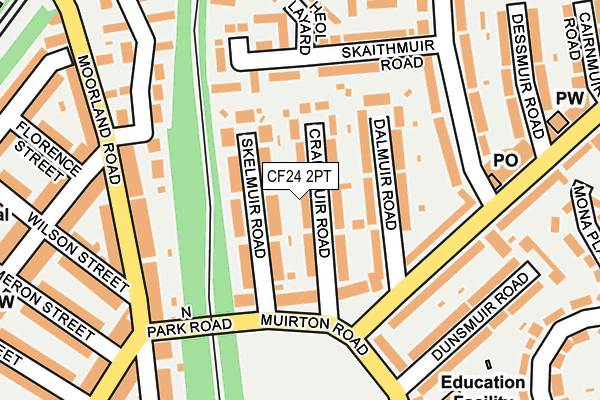 CF24 2PT map - OS OpenMap – Local (Ordnance Survey)