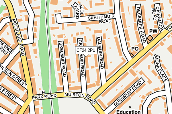 CF24 2PU map - OS OpenMap – Local (Ordnance Survey)