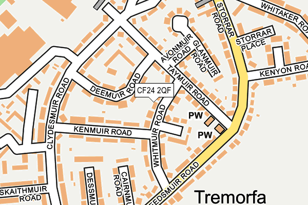 CF24 2QF map - OS OpenMap – Local (Ordnance Survey)