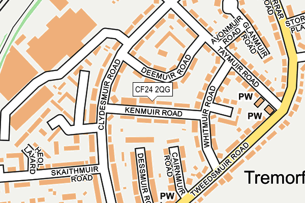 CF24 2QG map - OS OpenMap – Local (Ordnance Survey)