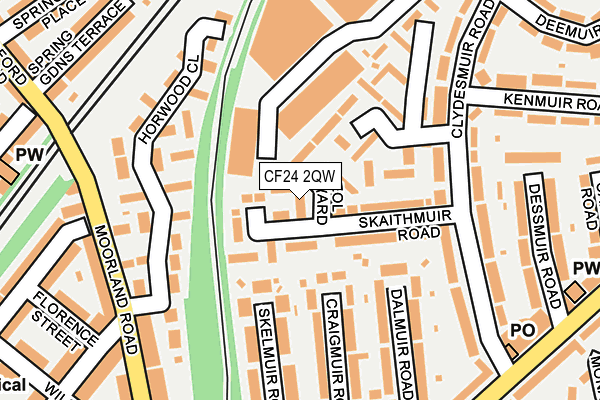 CF24 2QW map - OS OpenMap – Local (Ordnance Survey)