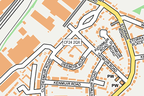 CF24 2QX map - OS OpenMap – Local (Ordnance Survey)