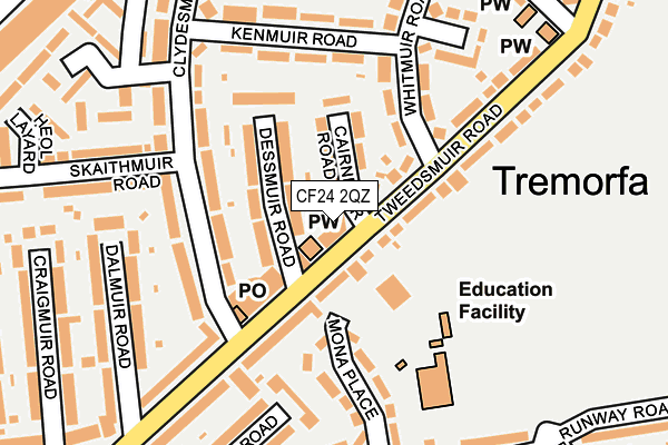 CF24 2QZ map - OS OpenMap – Local (Ordnance Survey)