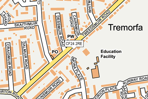 CF24 2RE map - OS OpenMap – Local (Ordnance Survey)