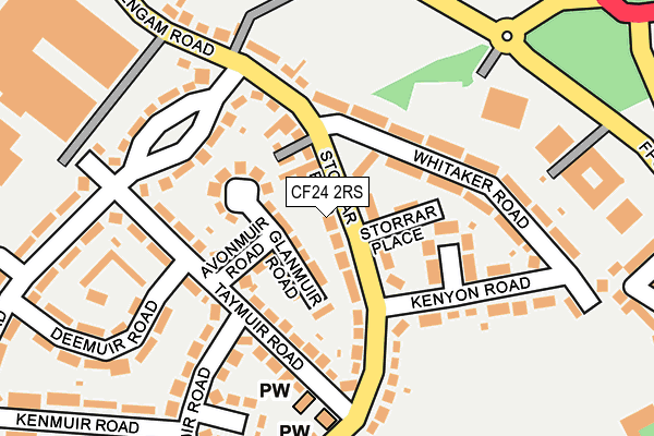 CF24 2RS map - OS OpenMap – Local (Ordnance Survey)