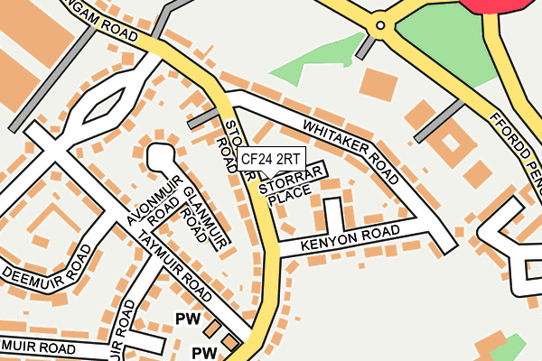 CF24 2RT map - OS OpenMap – Local (Ordnance Survey)