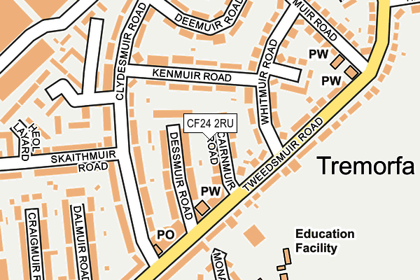 CF24 2RU map - OS OpenMap – Local (Ordnance Survey)