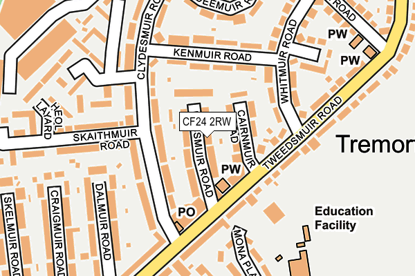 CF24 2RW map - OS OpenMap – Local (Ordnance Survey)