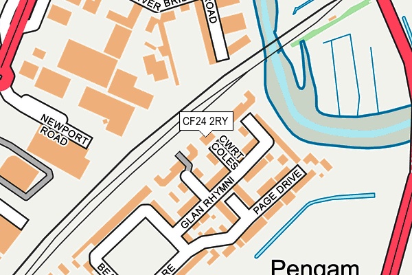 CF24 2RY map - OS OpenMap – Local (Ordnance Survey)