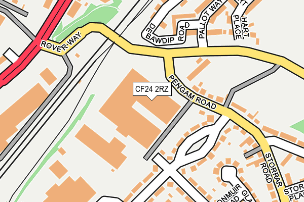 CF24 2RZ map - OS OpenMap – Local (Ordnance Survey)